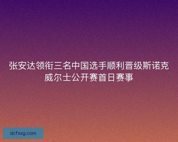 张安达领衔三名中国选手顺利晋级斯诺克威尔士公开赛首日赛事