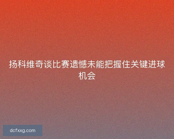 扬科维奇谈比赛遗憾未能把握住关键进球机会